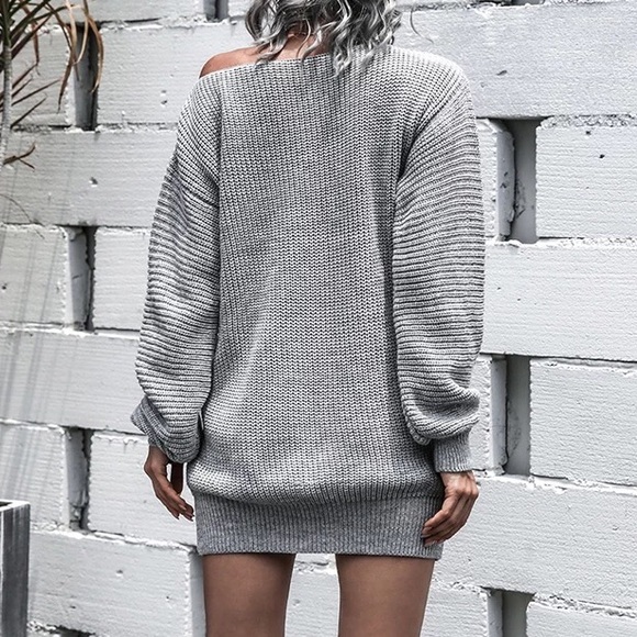 Off Shoulder Sweater Dress - Picture 5 of 9
